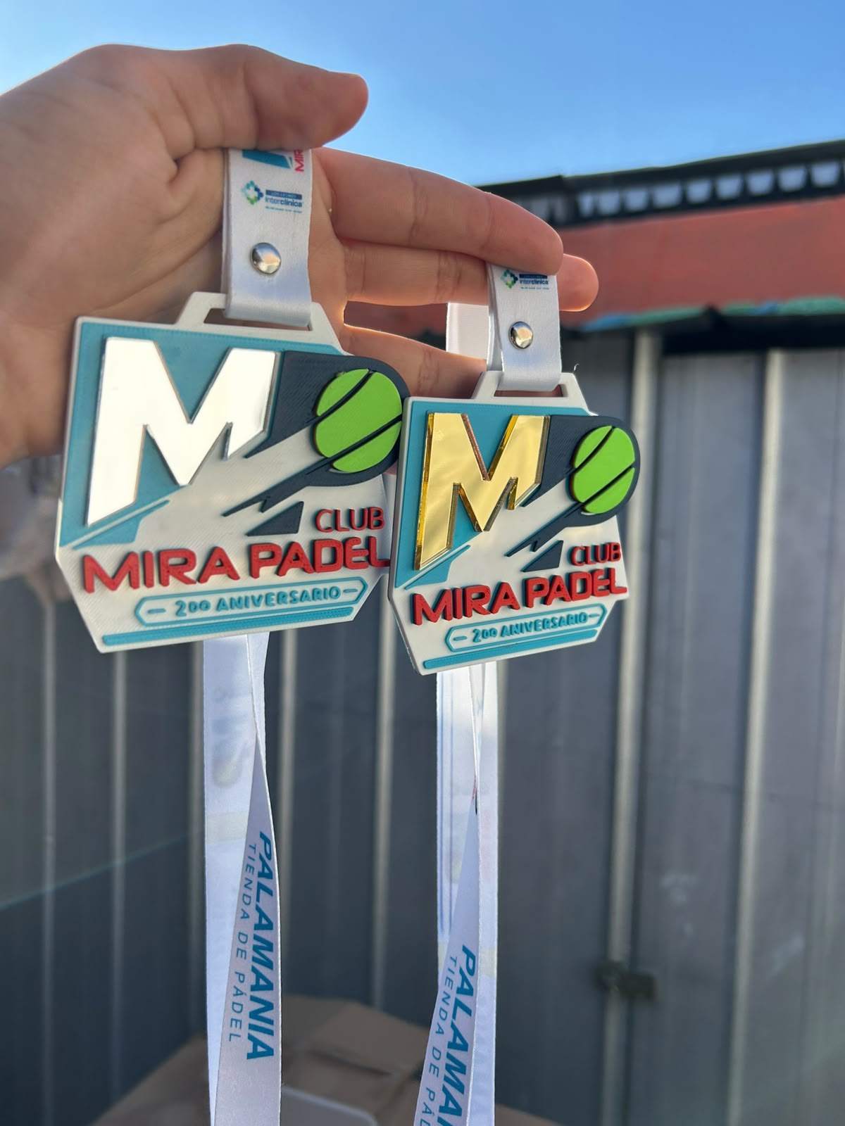 Medallas Club Mira Padel 2do aniversario, 9 x 9 cm